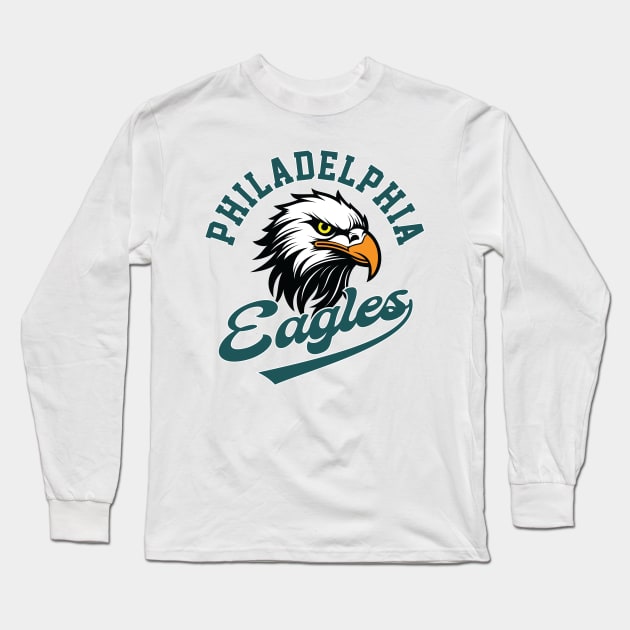 Vintage Philadelphia Eagles Long Sleeve T-Shirt by Cemploex_Art